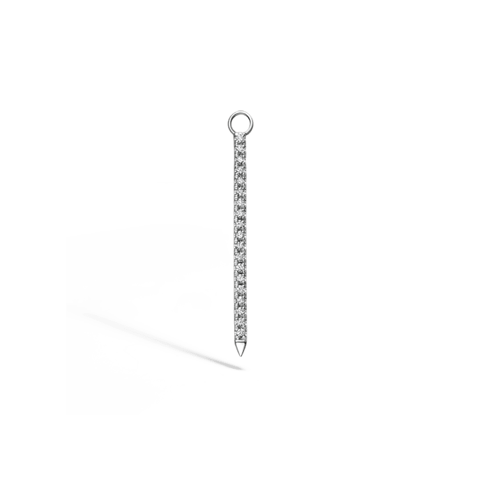 Diamond and Sapphire Eternity Bar Charm White Gold 24mm