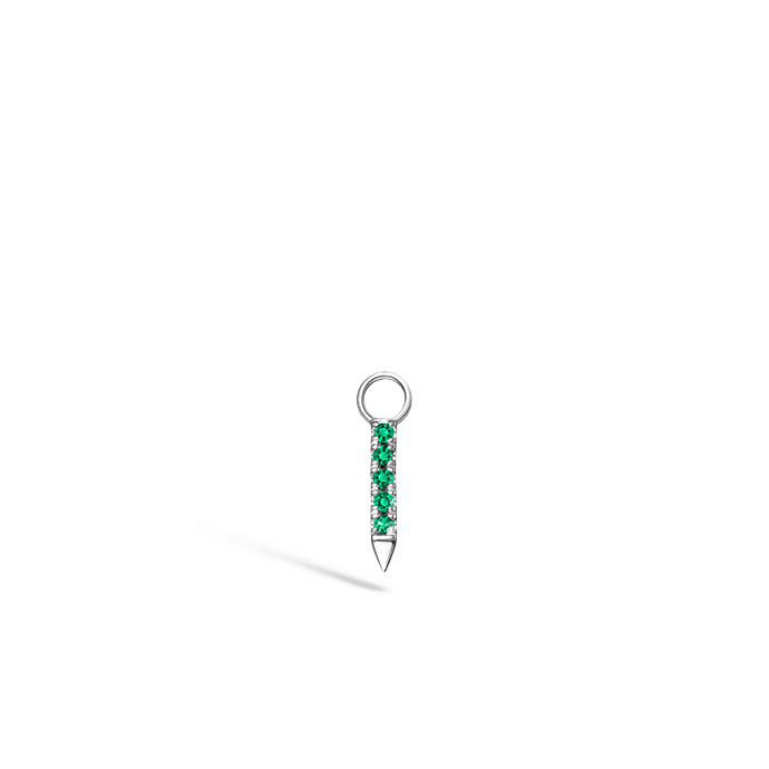 Diamond and Emerald Eternity Bar Charm