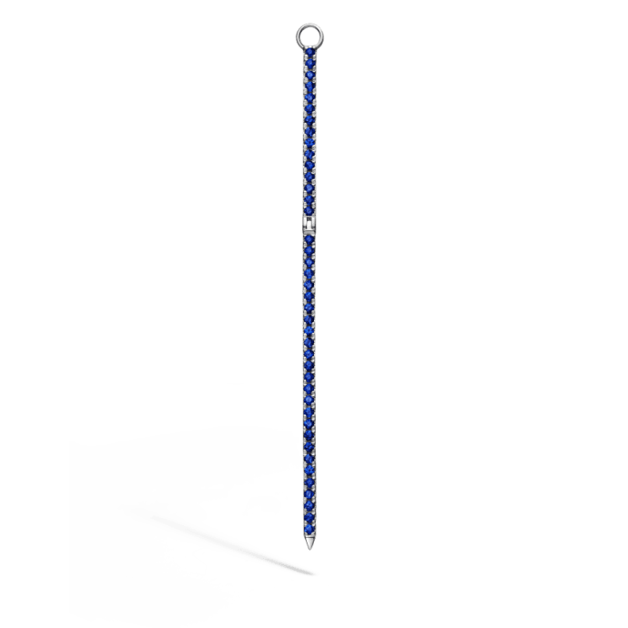 Diamond and Sapphire Eternity Bar Charm White Gold 50mm