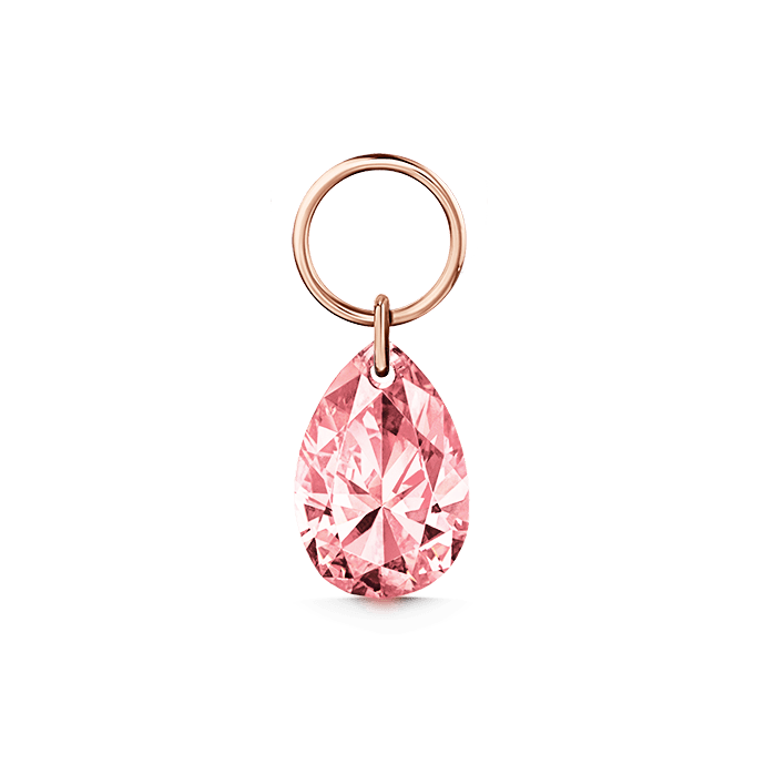 Floating Pear Pink Diamond Charm