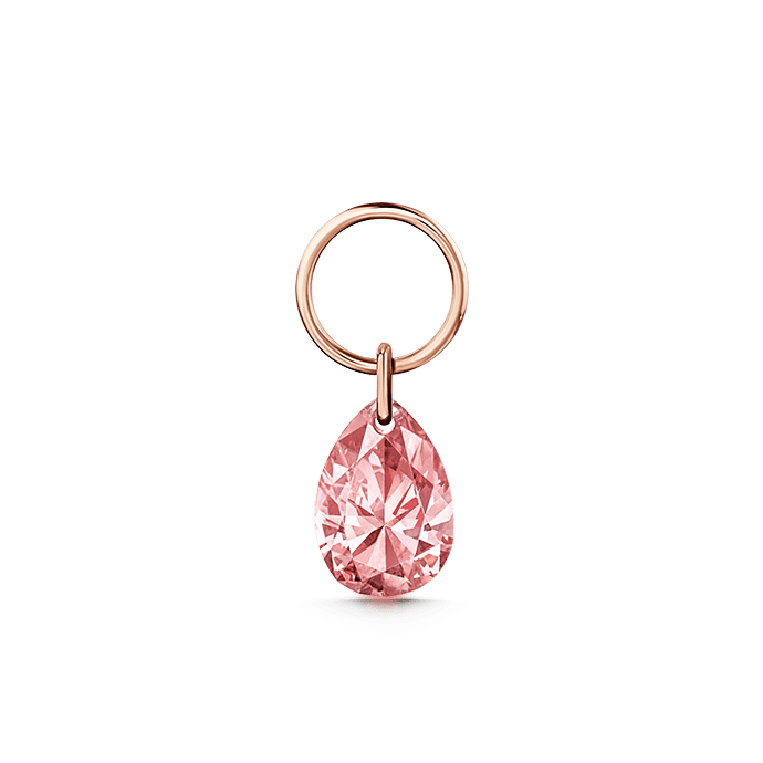Floating Pear Natural Pink Diamond Charm