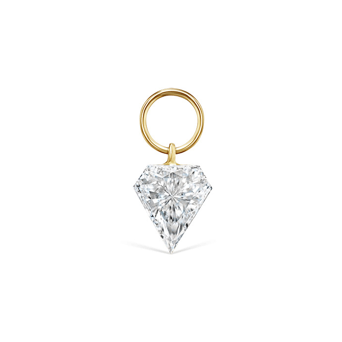 Invisible Set Diamond Silhouette Charm Yellow Gold 5.5mm