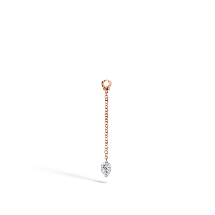 Pendulum Charm with Pear Diamond Rose Gold 20 mm