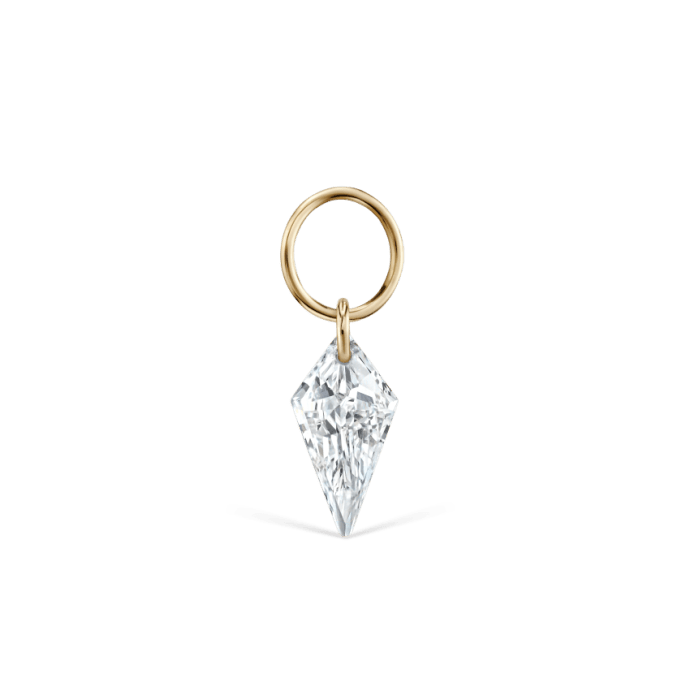Silhouette Diamond Charm Rose Gold 6mm