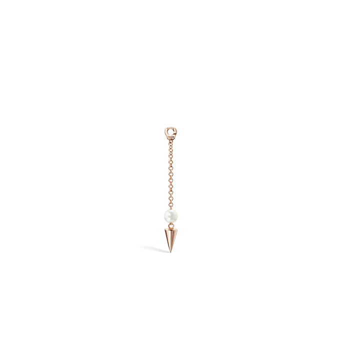 Pearl and Short Spike Pendulum Charm Rose Gold 20 mm