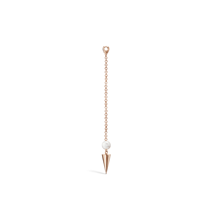 Pearl and Long Spike Pendulum Charm Rose Gold 40mm