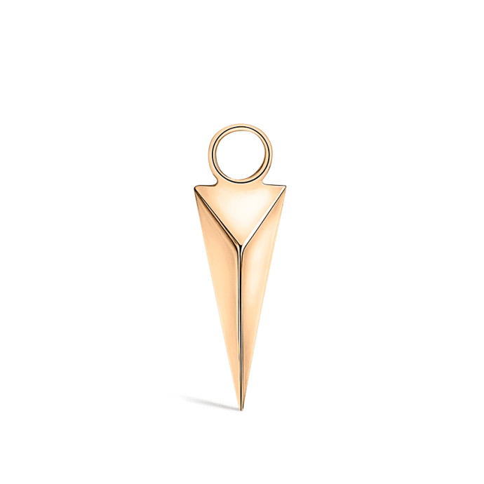 Faceted Long Spike Charm Rose Gold