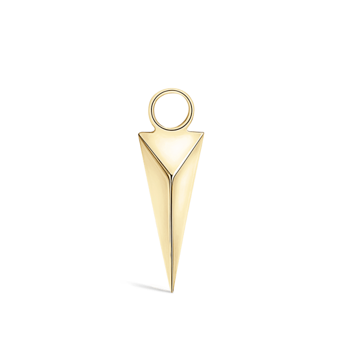 Faceted Long Spike Charm Yellow Gold