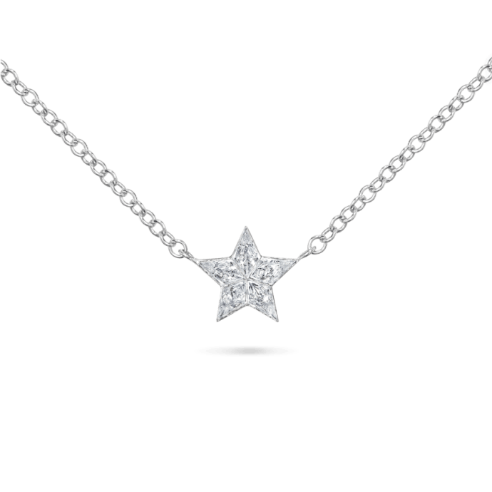 7mm Invisible Set Diamond Star Necklace
