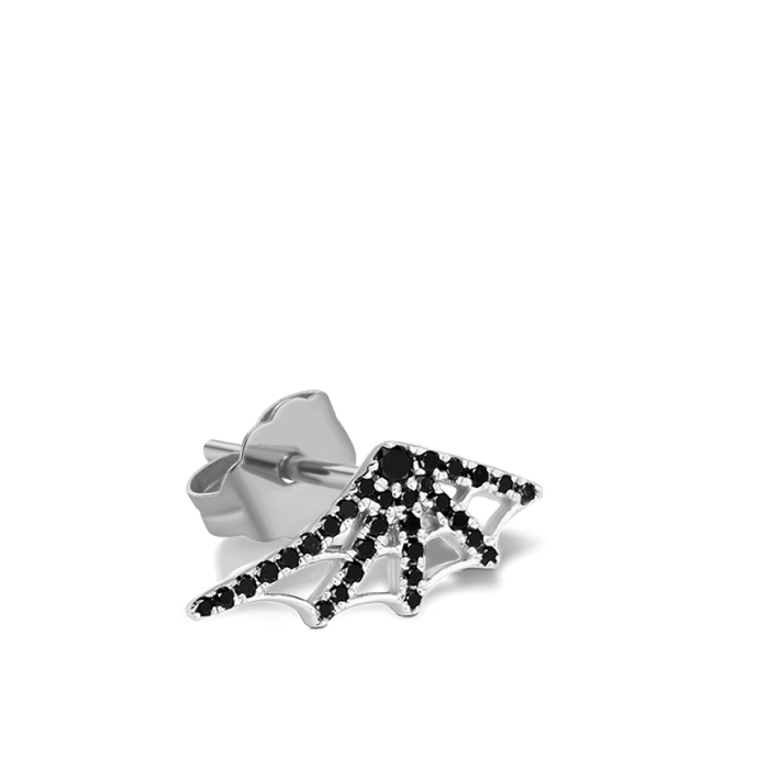 Large Black Diamond Web Earstud