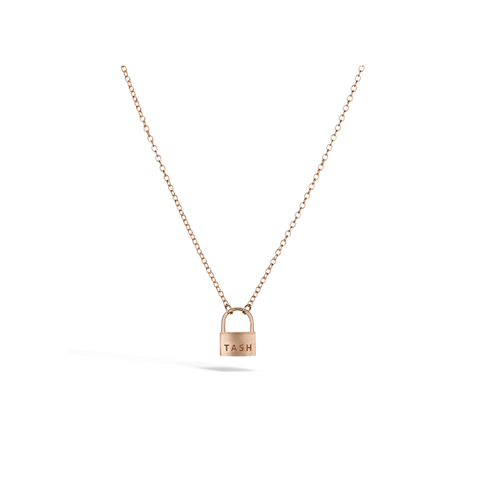Large Padlock Necklace Rose Gold 18 Inches 1.8mm
