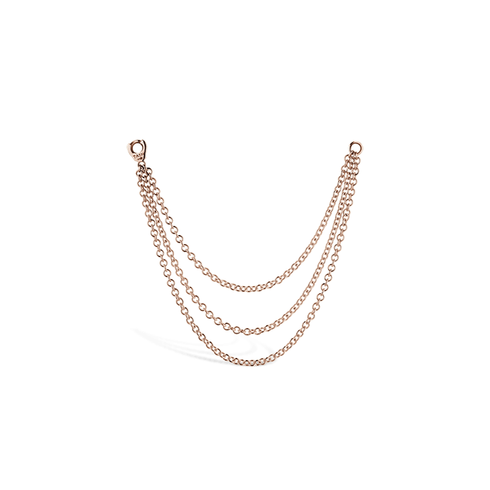 Triple Chain Connecting Charm Rose Gold 76 mm