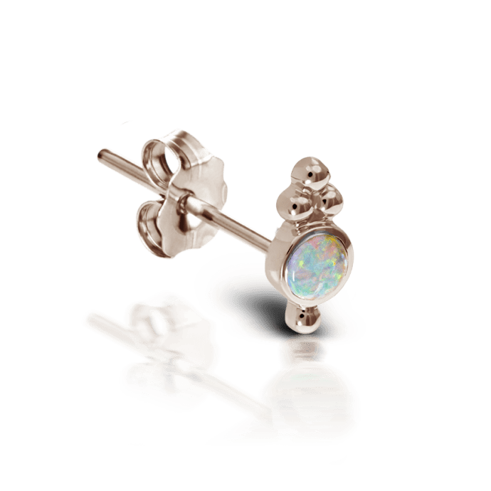 Opal Four Ball Trinity Stud Earring Rose Gold