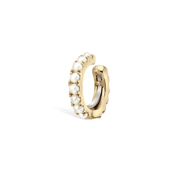 Pearl Eternity Tash Cuff Earring Yellow Gold 6.5mm