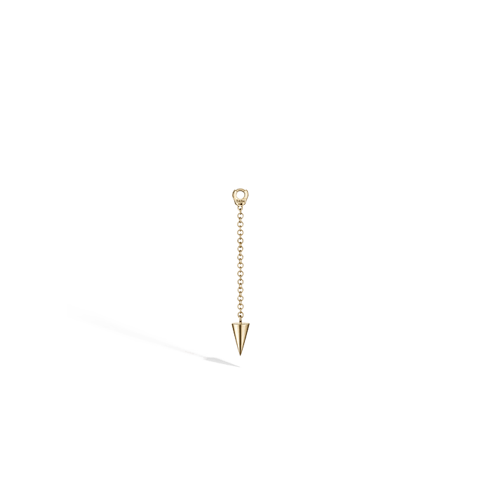 Pendulum Charm with Short Spike Yellow Gold 20 mm