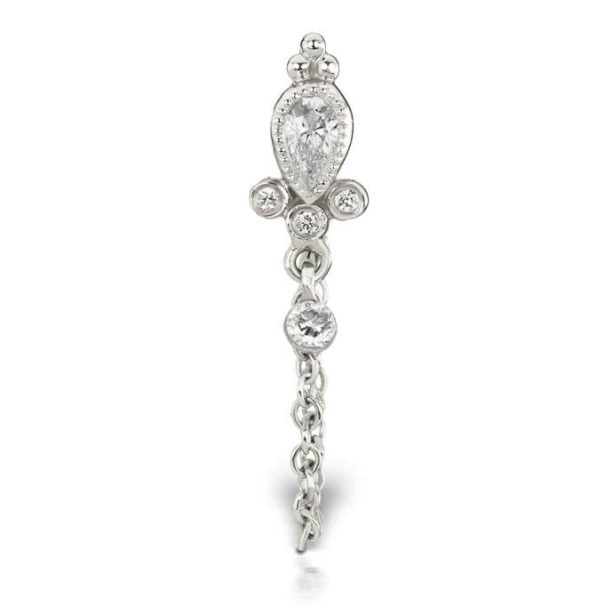 Diamond Delia and Dangle 1 Chain Wrap Traditional Stud Earring