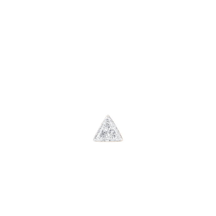 Invisible Set Triangle Diamond Threaded Stud Earring Rose Gold 2.5mm