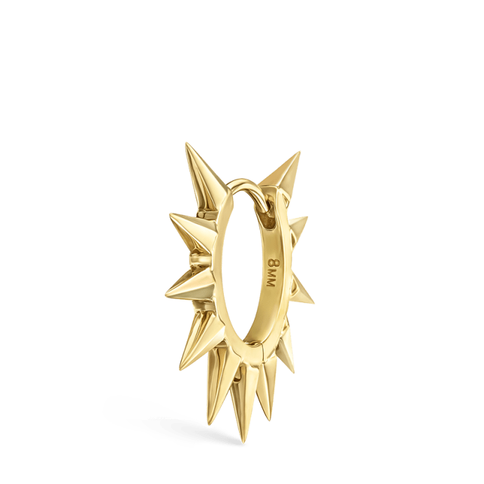 Metal Mohawk Hoop Earring Yellow Gold 8mm
