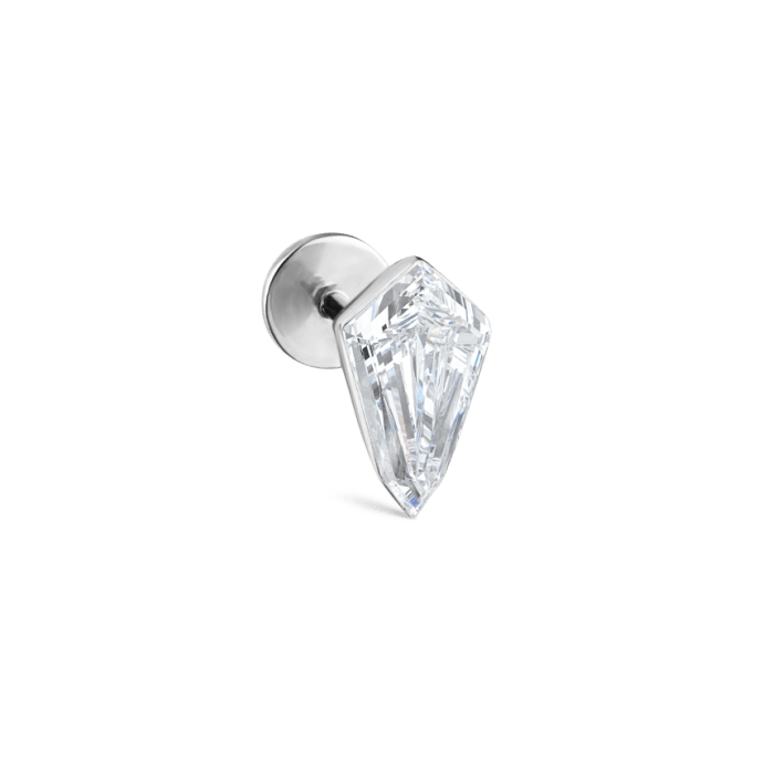 Invisible Set Kite Diamond Threaded Stud Earring
