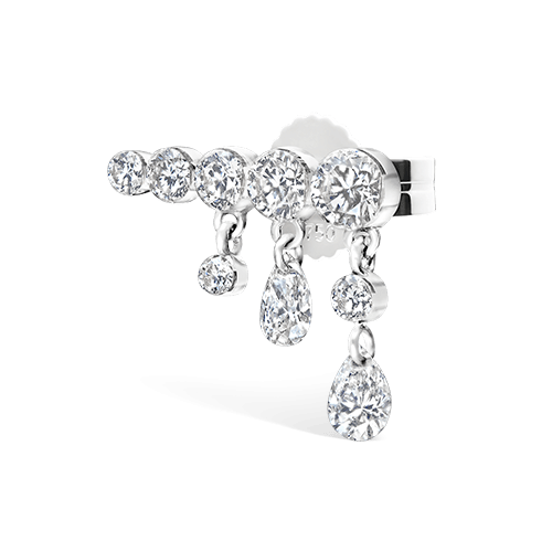 Invisible Set Diamond Crescendo Bar Stud Earring | MARIA TASH