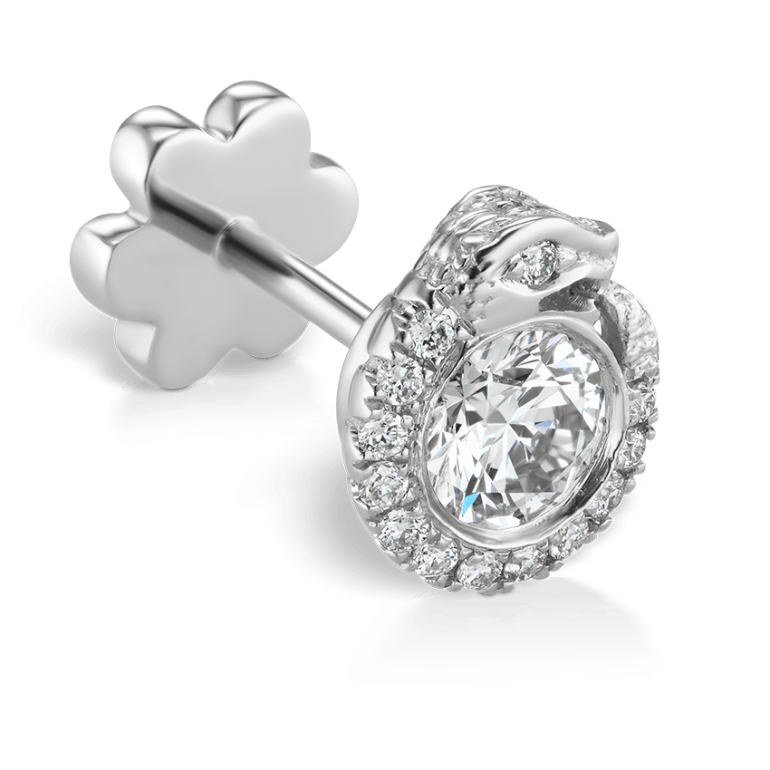 5mm Rose Cut Diamond Pavé Ouroboros Frontal