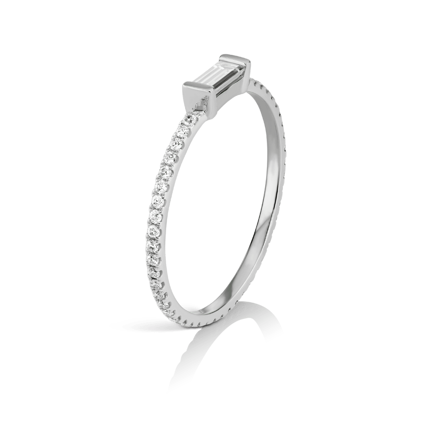 Baguette Diamond Micropavé Finger Ring