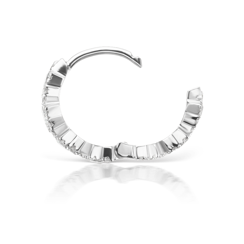 Diamond Constellation Eternity Hoop Earring White Gold 8mm