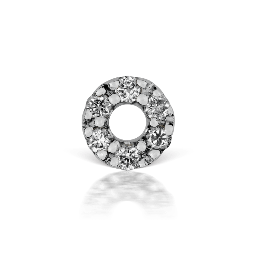 Diamond Micropavé Circle Threaded Stud Earring
