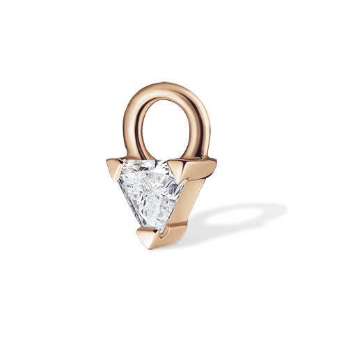 Diamond Triangle Charm Rose Gold 2.5mm