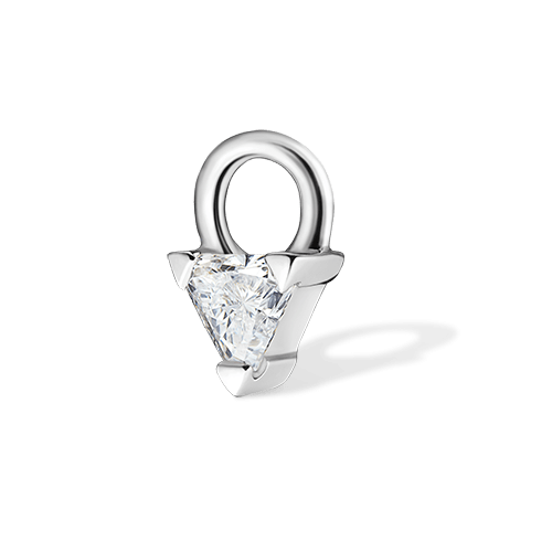 Diamond Triangle Charm White Gold 2.5mm