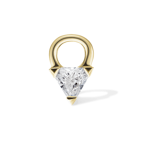 Diamond Triangle Charm Yellow Gold 2.5mm