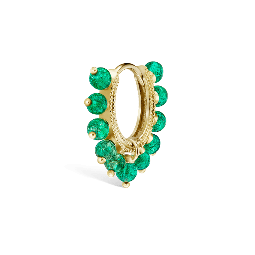 Emerald Coronet Hoop Earring