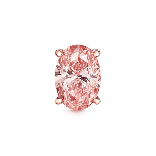 Engraved Pink Oval Diamond Stud Earring White Gold 1.04ct