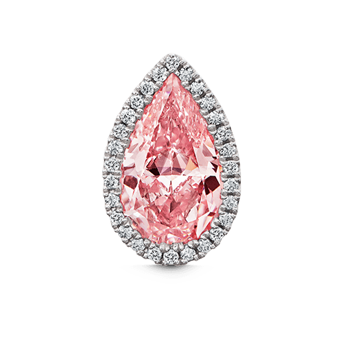 Pink Pear Diamond Pavé Stud Earring White Gold 1.56ct