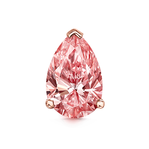Prong Set Pink Pear Diamond, Invisible Set Filigree Stud Earring White Gold 1.26ct