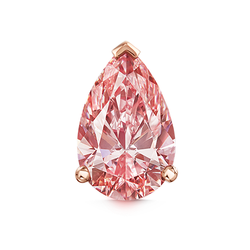 Prong Set Pink Pear Diamond, Invisible Set Filigree Stud Earring White Gold 2.02ct