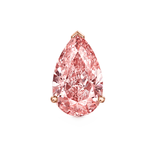 Prong Set Pink Pear Diamond, Invisible Set Filigree Stud Earring White Gold 1.23ct