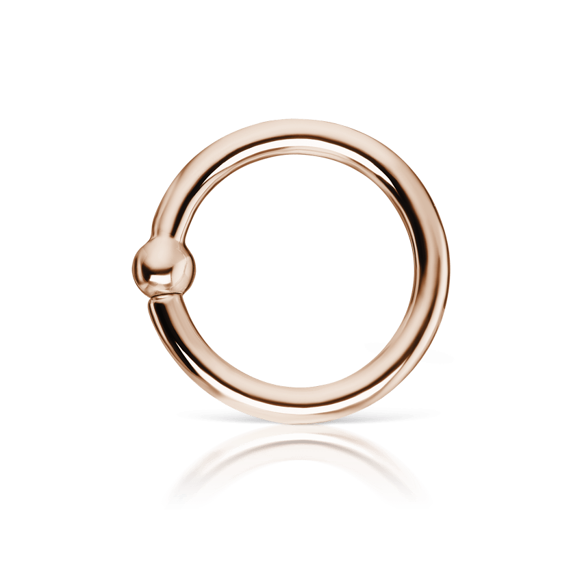 Fixed Gold Ball Ring Rose Gold 9.5mm 16 Gauge = 1.3mm