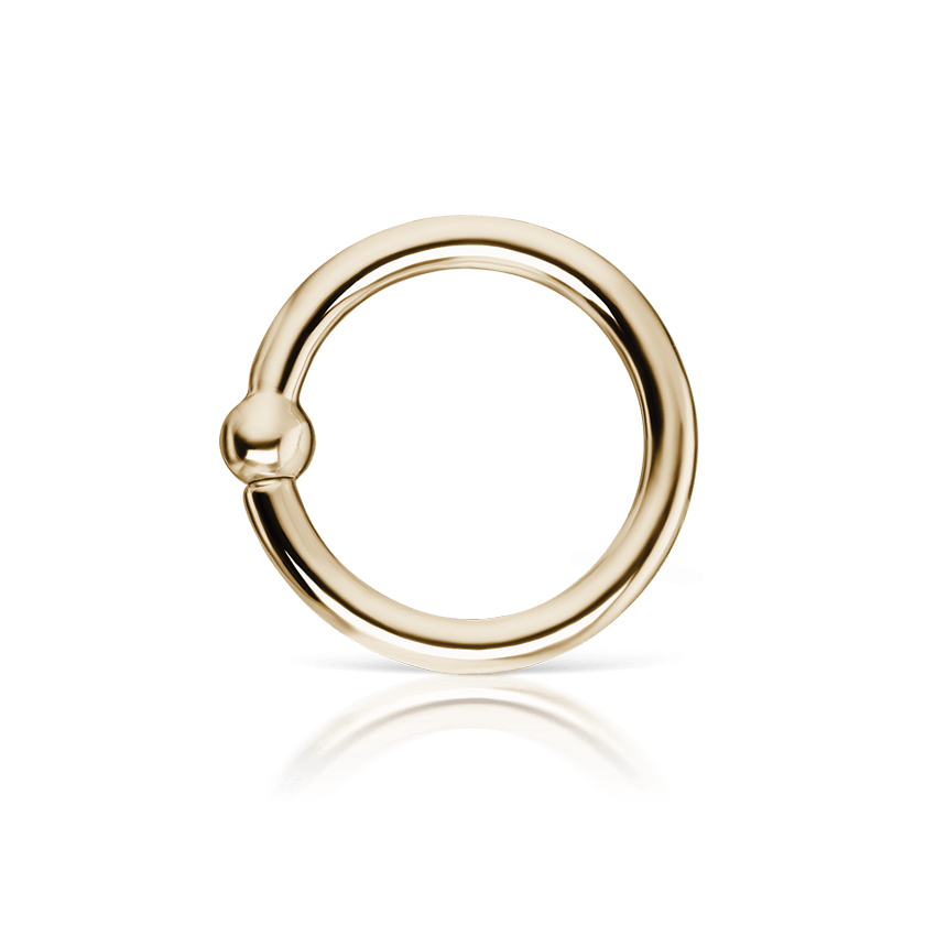 Fixed Gold Ball Ring Yellow Gold 8mm 16 Gauge = 1.3mm