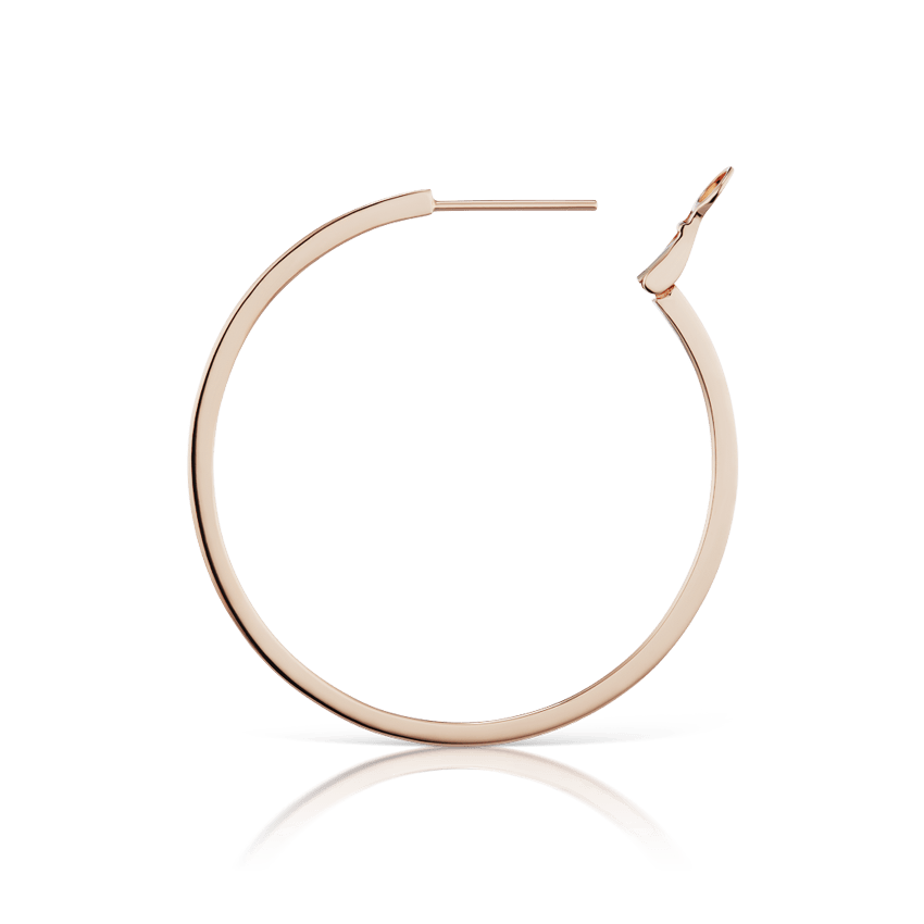 Flat Hoop Earring Rose Gold 31mm