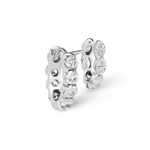 Invisible-Set and Marquise Diamond Eternity Linked Rings