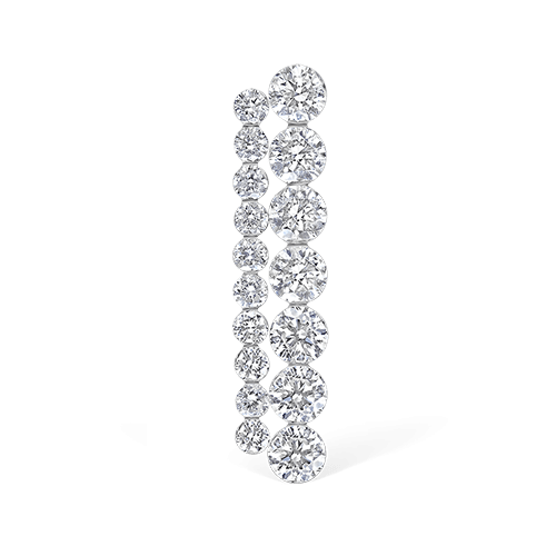 Invisible Set Diamond Apsara Bar Threaded Stud Earring White Gold 18mm