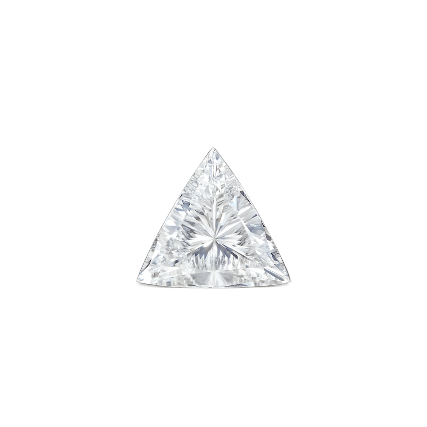 Invisible Set Triangle Diamond Threaded Stud Earring White Gold 4mm