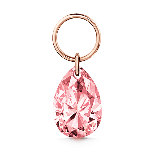 Floating Pear Pink Diamond Charm