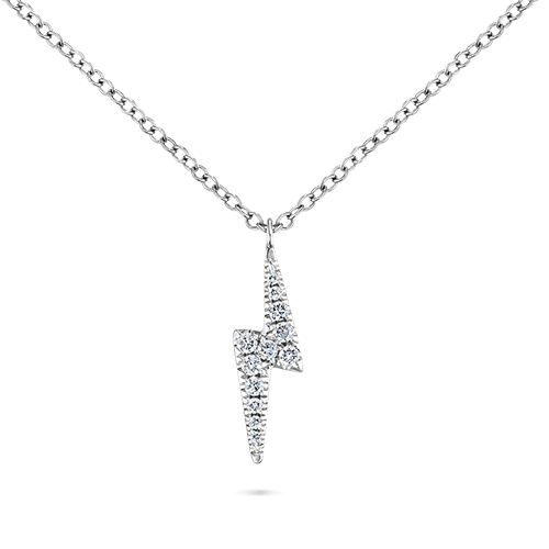Diamond and Sapphire Lightning Bolt Necklace