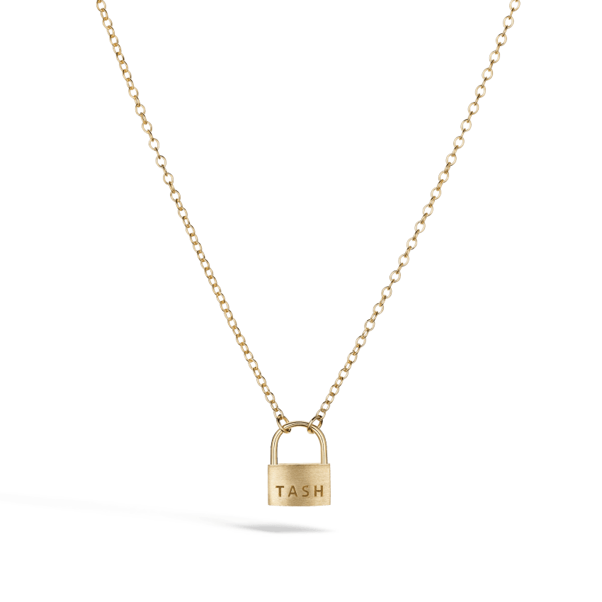 Large Padlock Necklace Yellow Gold 18 Inches 1.8mm