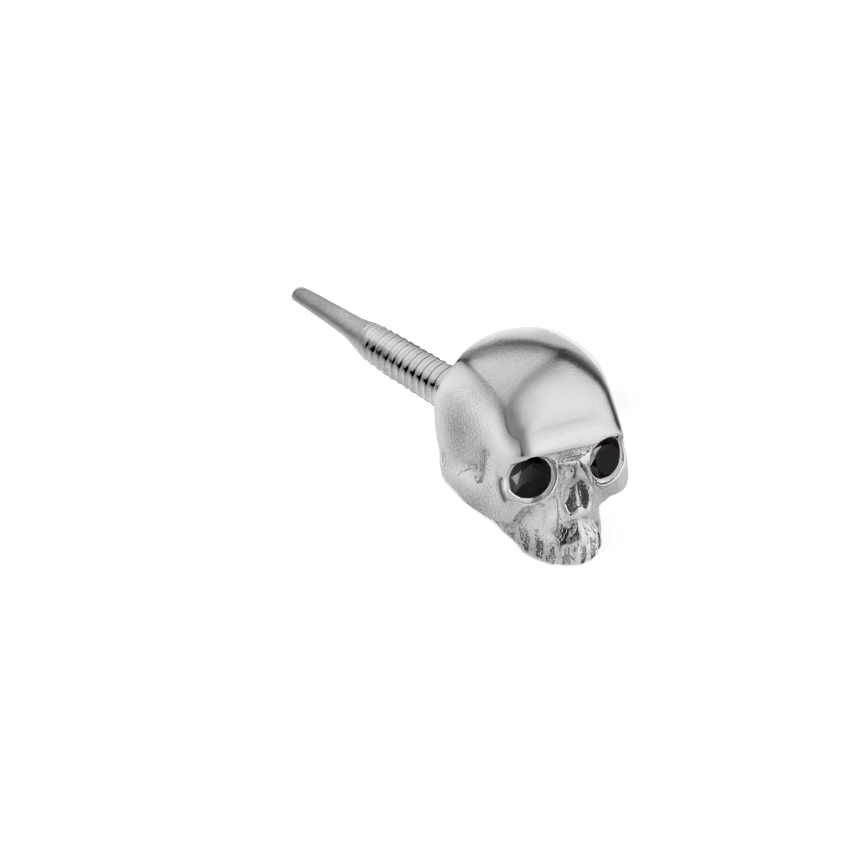 Matte Skull with Black Diamond Eyes Frontal