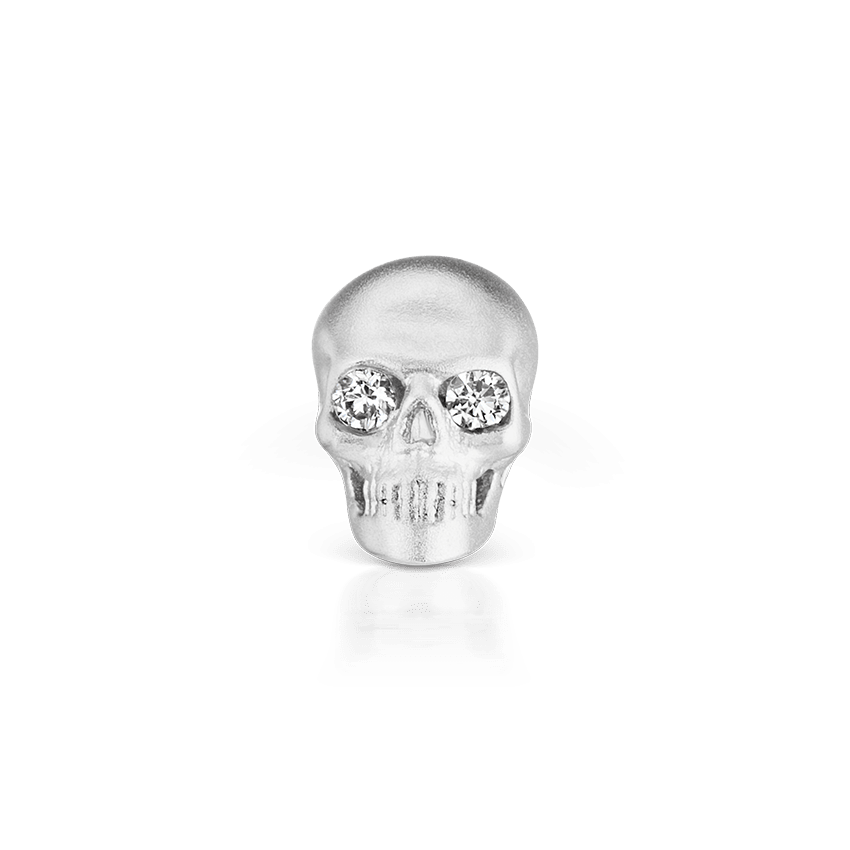 Matte Skull with Diamond Eyes Frontal