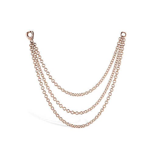 Triple Chain Connecting Charm Rose Gold 76 mm