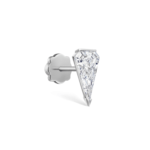 Low Profile Silhouette Diamond Threaded Stud Earring